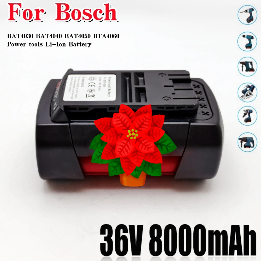 36V Battery for Bosch BAT810 BAT840 8.0AH Rechargeable Lithium-Ion Replacement Tools Batteries D-70771 BAT836 BAT818 2607336003