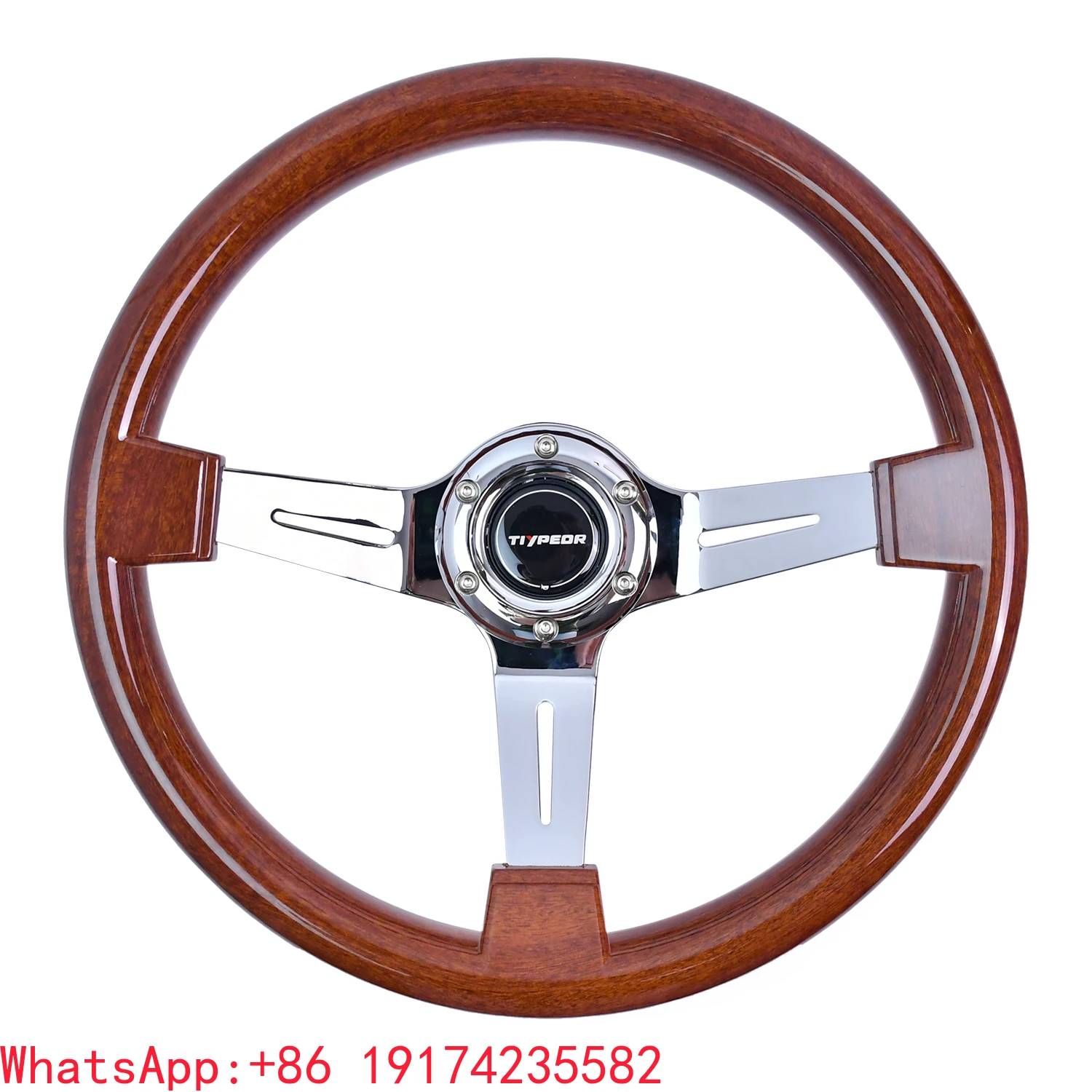 

Tiypeor ABS 350mm Universal Deep Disc Steering Wheel Wood Grain Modified Steering Wheel