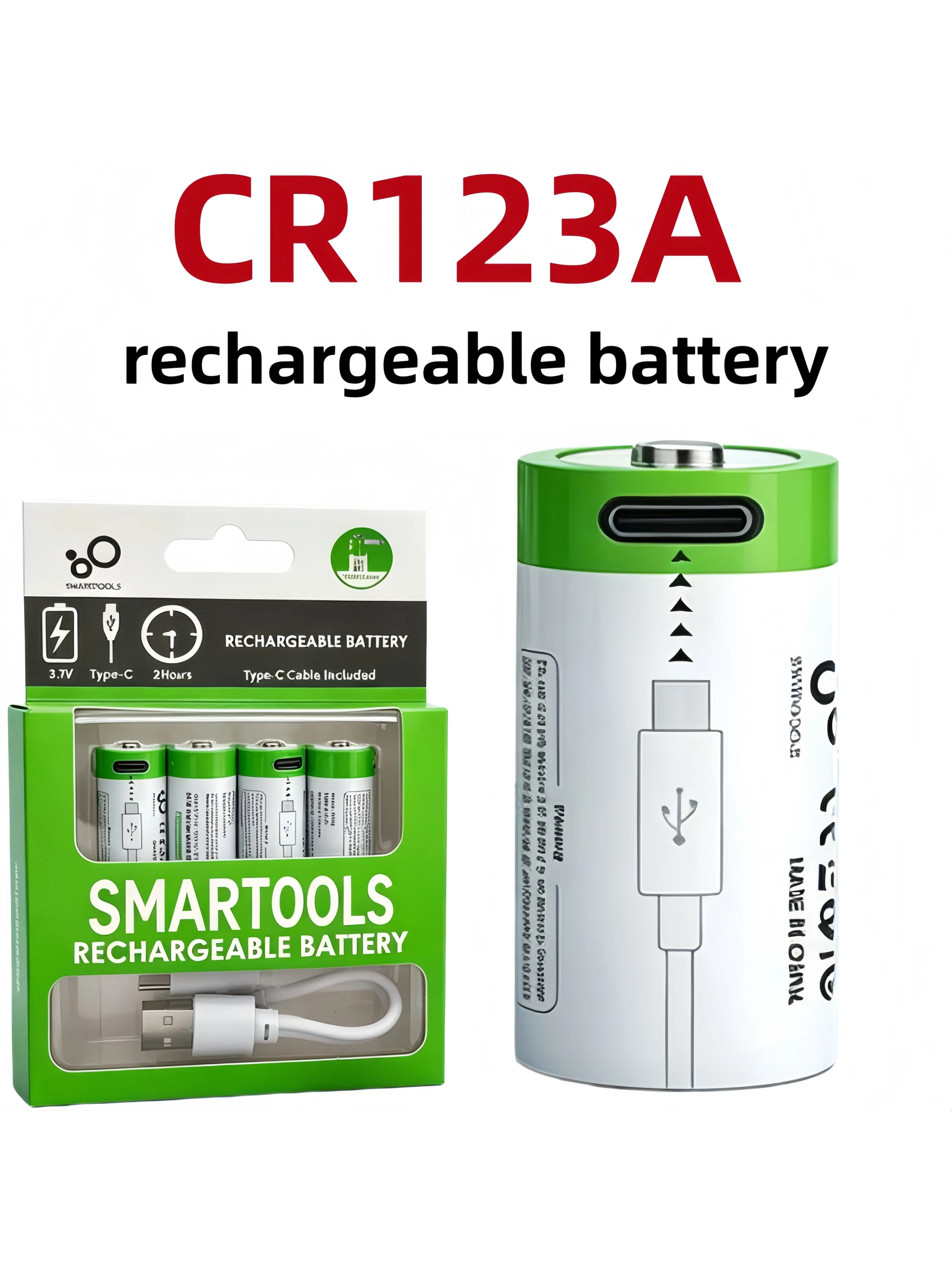 2-20 Stück CR123A wiederaufladbare Batterien 16340 3,7V 700mAh Li-Ionen-Akku für Laserpointer, LED-Taschenlampe + Typ-C-Kabel Schnellladung