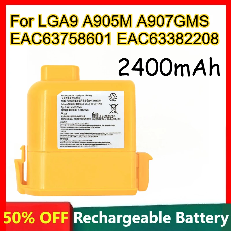 

2400mAh Lithium-ion Battery for LGA9 A905M A907GMS EAC63758601 EAC63382208 Vacuum Cleaner Rechargeable Battery