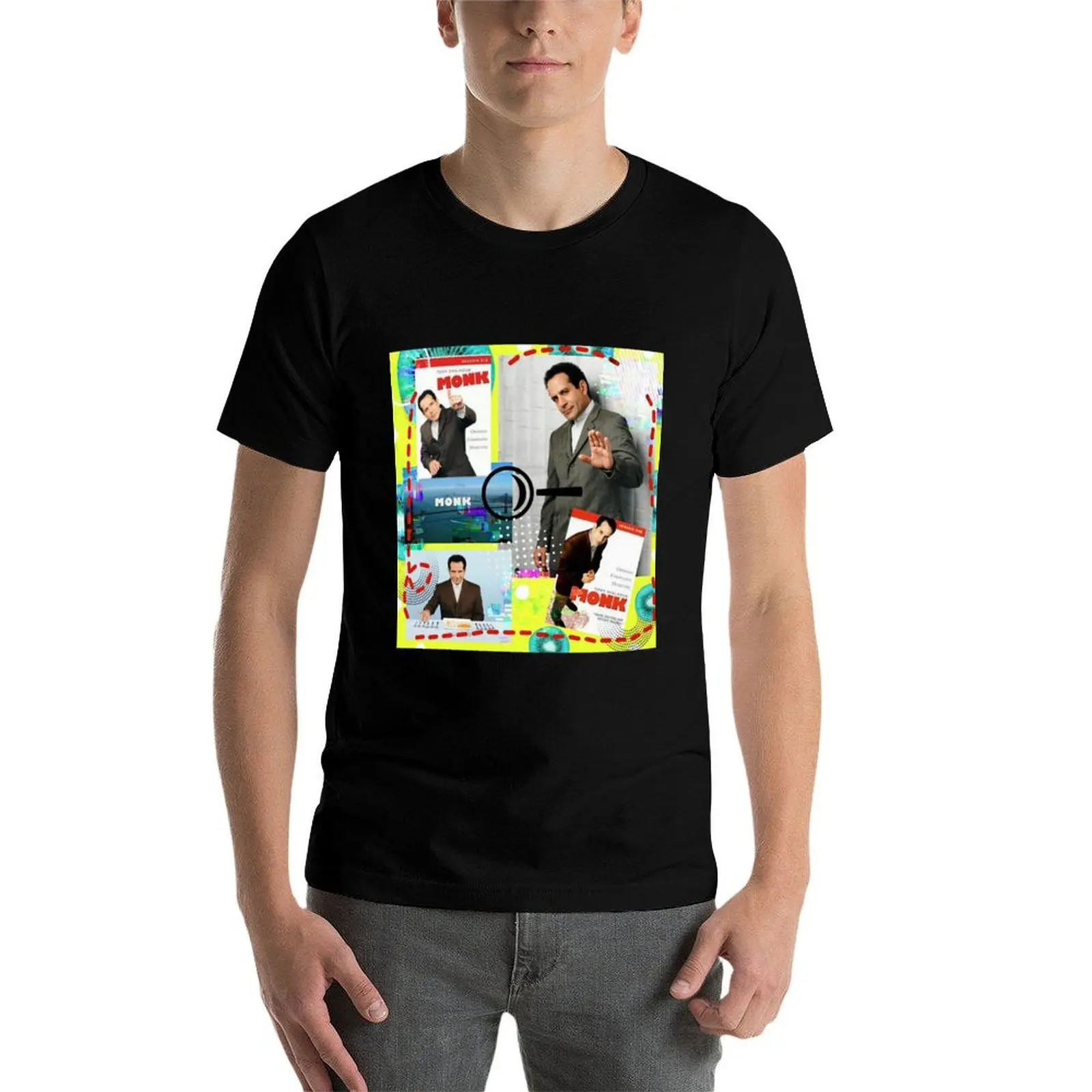 Monk Detective Adrian Monk TV homage T-Shirt man t shirt heavy cotton printed t shirts for man T-Shirt
