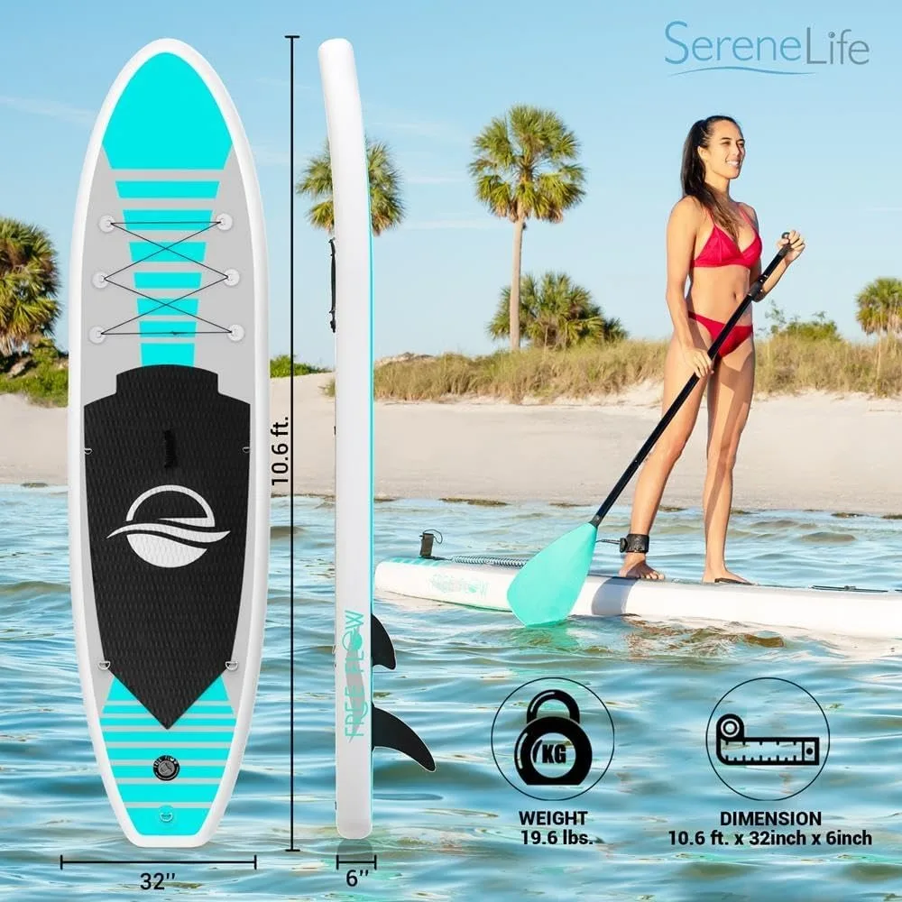 Paddle Board Inflatable - Non-Slip SUP Paddle Board Paddle, Pump, Leash, and Accessories - Fun Water inflata