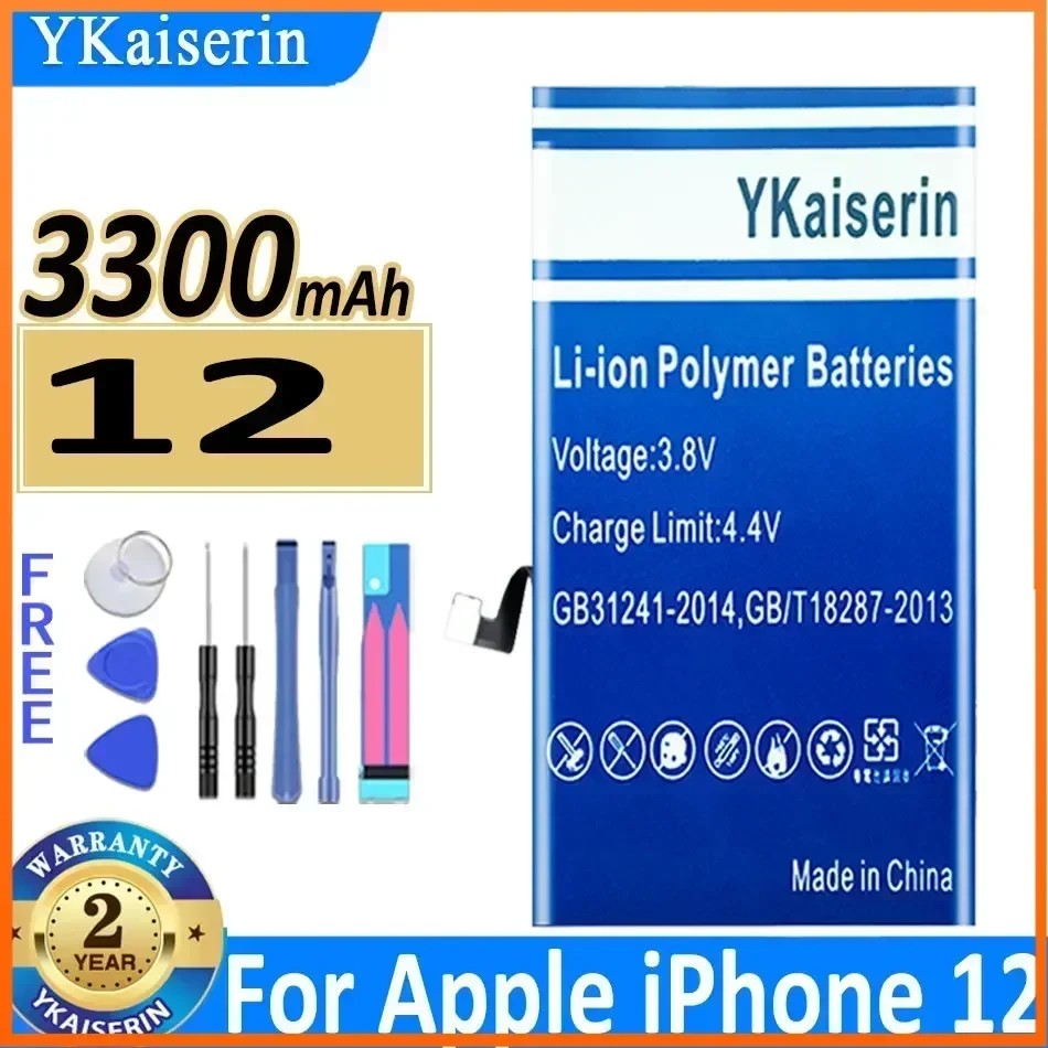 YKaiserin For Apple iPhone 12 Mini/Pro/Pro Max 12mini A2176 A2398 A2399 A2400/12Pro/12Pro Max A2342 A2410 A2411 A2412 Battery