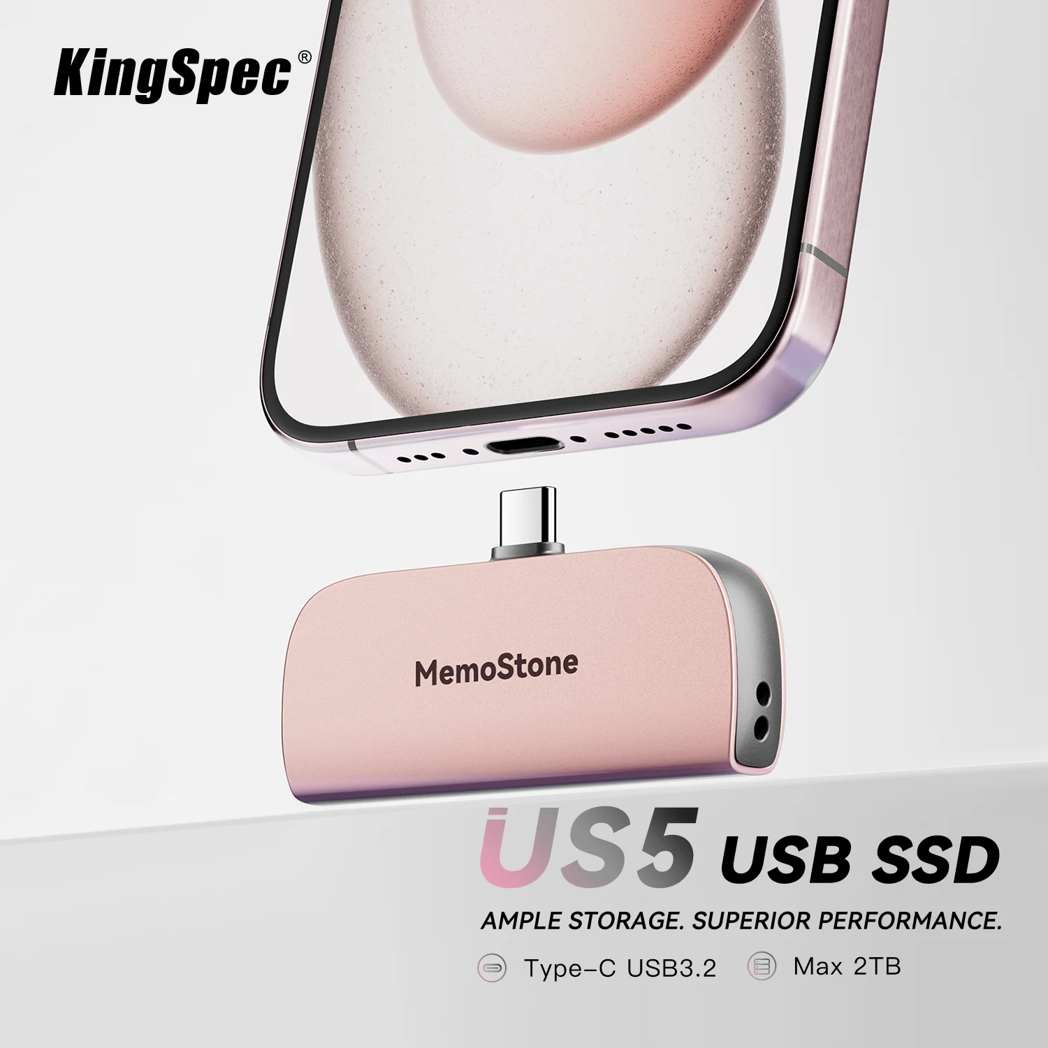 KingSpec MemoStone 512G 1TB 2TB Portable SSD USB-C 20Gb/s External
