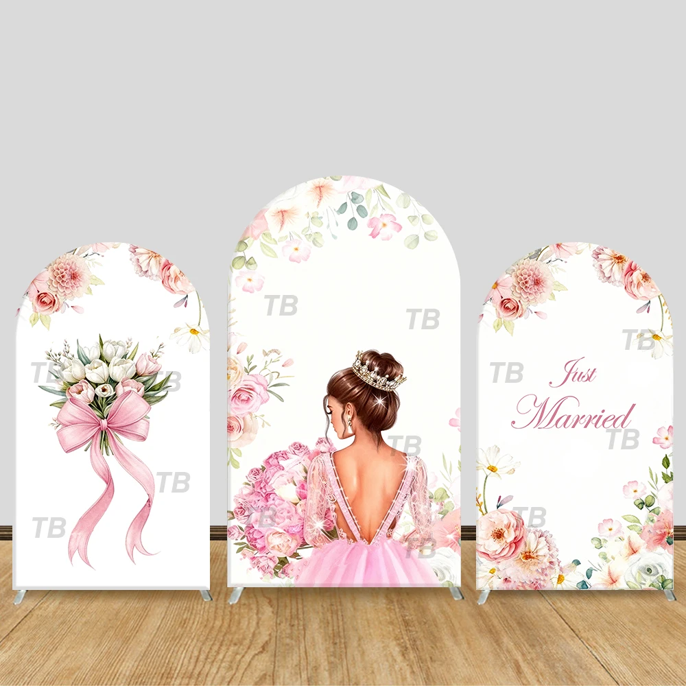 

Bridal Floral Arch Backdrop Cover First Married Theme Party Decor Photo Booth Background Wedding Celebration Supplies