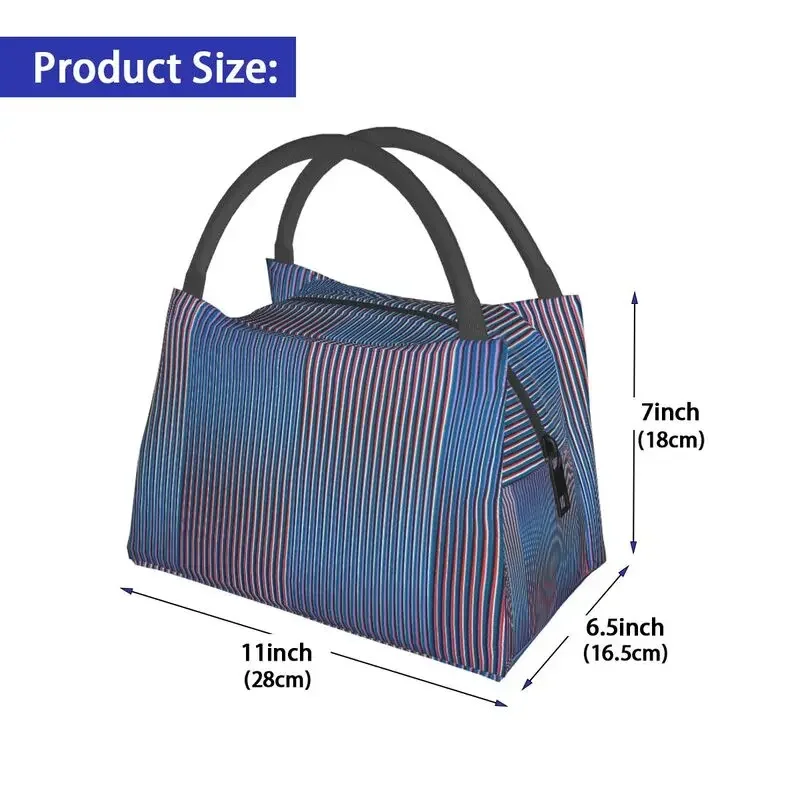 Custom Carlos Cruz Diez Lunch Bags Women Cooler Warm Insulated Lunch Box for Picnic Camping Work Travel