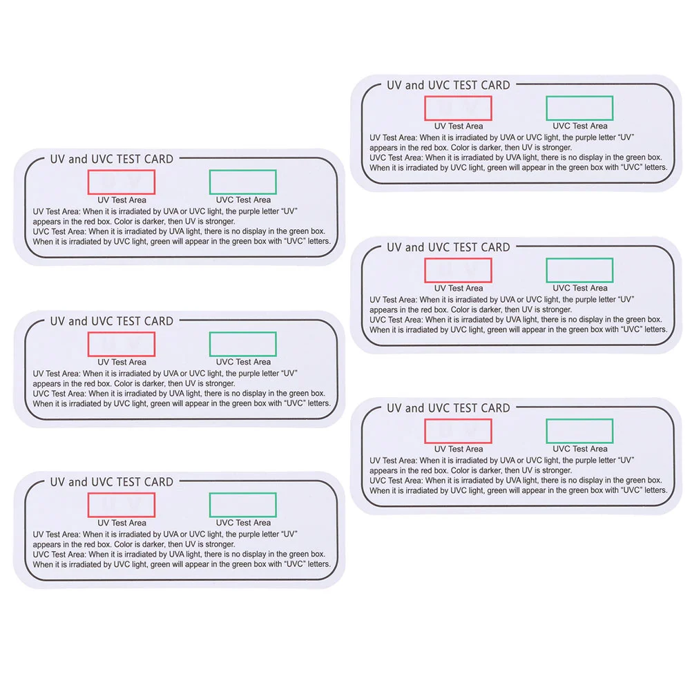 

6 Pcs Cards UV Test Identifiers Light Indicator Testing Uvc Uvc-uva Indoor Strip