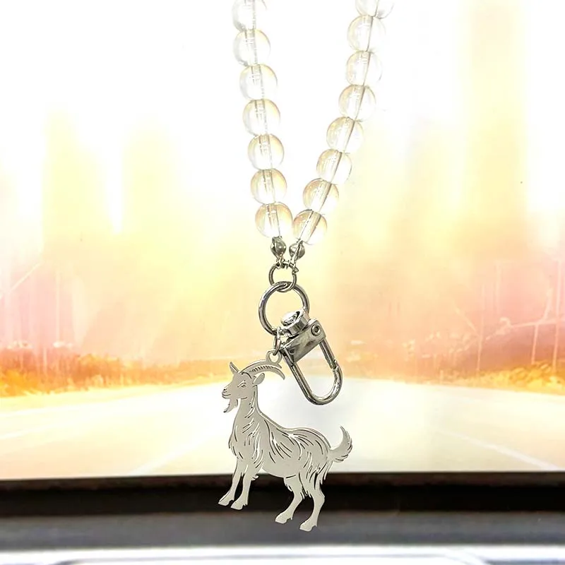 Nette Ziege Tier Schlüsselring Für Frauen Männer Edelstahl Gold Silber Farbe Männliche Mode Schafe Tasche Anhänger Schmuck Geschenke – Detail 7