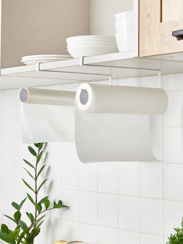 Kitchen paper towel rack, special paper hanger, upside-down cabinet roll paper, plastic wrap, oil blotting paper holde