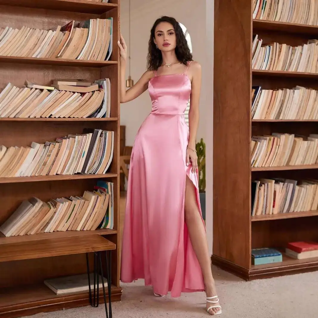 เดรสยาวทรงใหม่แบบไม่มีแขน สีพื้น เรียบหรู พร้อมสายรัด สไตล์โบฮีเมียน ผ้ายีนส์ สำหรับผู้หญิง ปี 2025 ชุดเดรสฤดูร้อน ชุดราตรี ชุดเดรสสำหรับงานปาร์ตี้