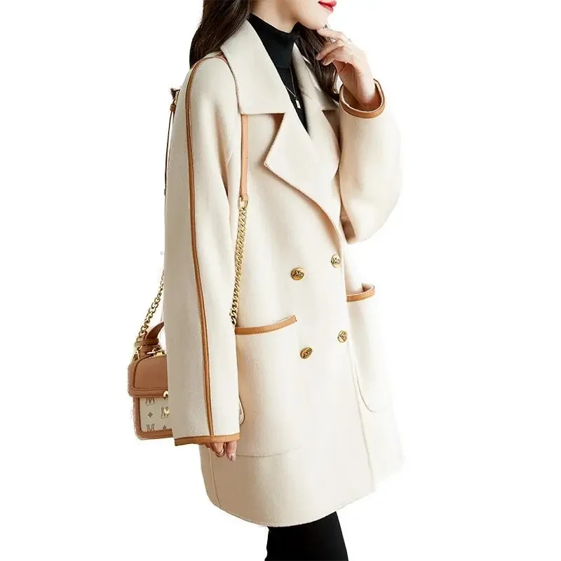 

2023 Spring and Autumn New Fashion Korean Version Of Casual Slim Foreign Style Joker High-Grade Temperament Woolen Coat Women