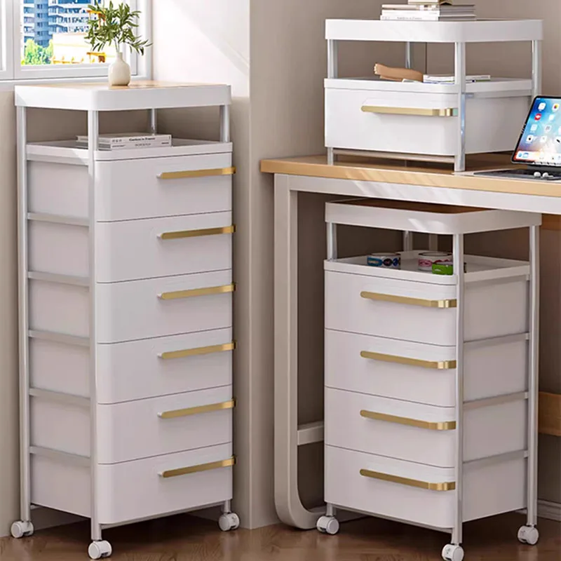 Wheels Vertical Filing Cabinet Plastic Drawers Display Nordic Office Cupboards Designer Modern Armoires De Salon Home Furniture