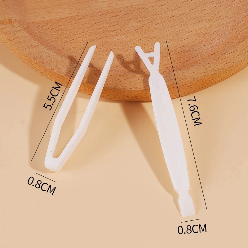 100PCS Disposable Double Eyelid Sticker Auxiliary Tool Plastic Clip Tweezers Stereotype Y Fork Cosmetic Beauty Tools