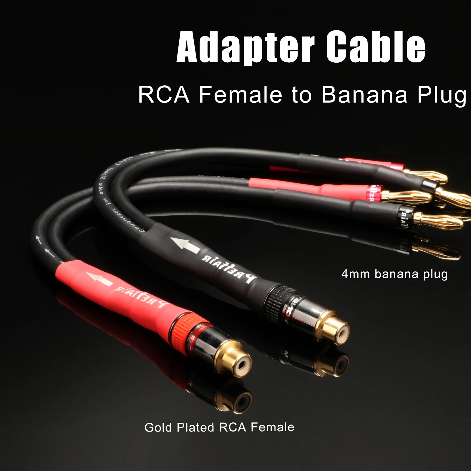 HiFi RCA-Buchse auf 2 Bananenstecker Adapterkabel RCA-Audiokabel für Verstärker Lautsprecher Adapterkabel 4mm Bananen-Lautsprecherkabel – Detail 3