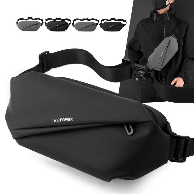 

Men's chest bag fashion waterproof one shoulder cross body magnetic suction buckle large capacity multifunctional waist bag