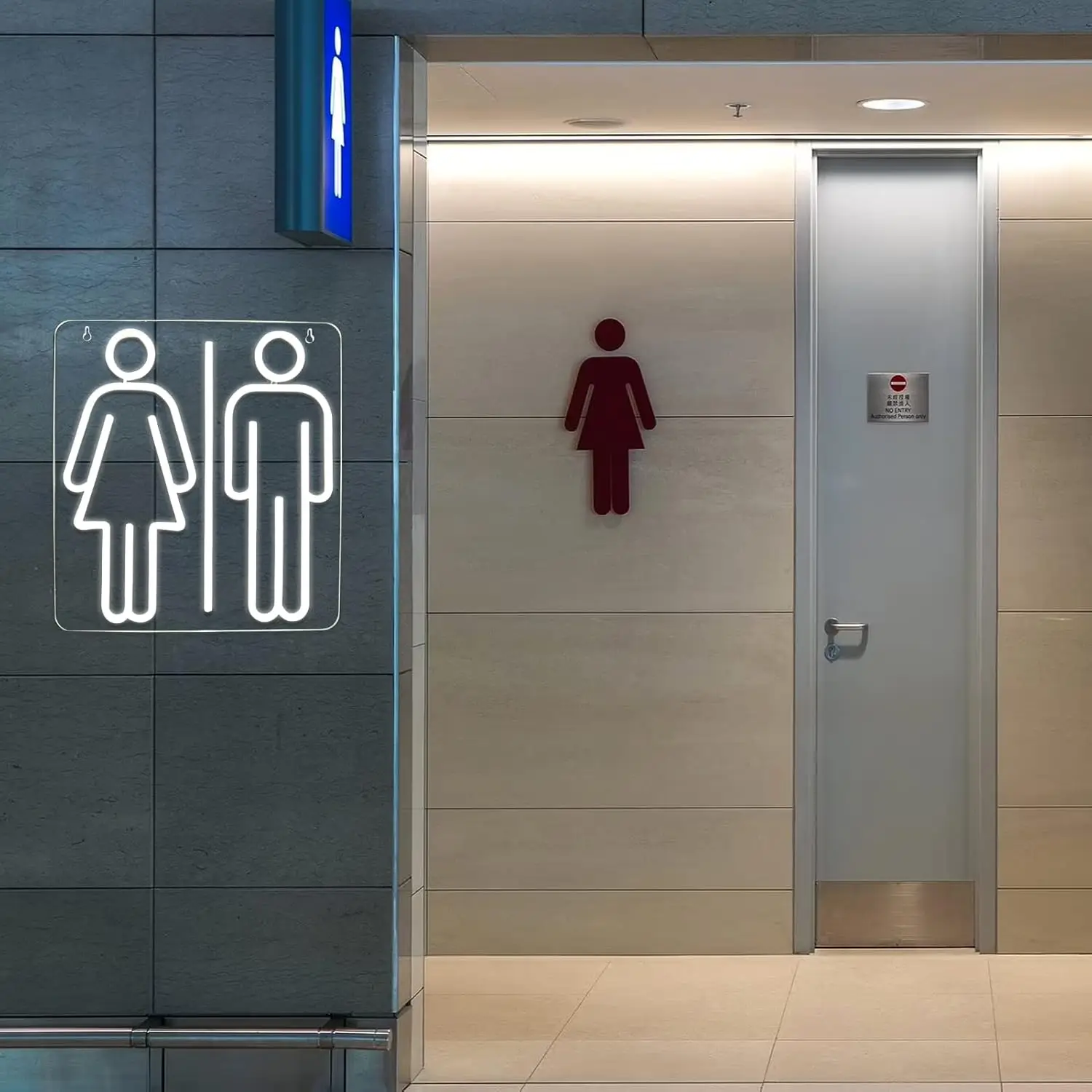 المراحيض علامات النيون الأبيض مصباح ليد يصل علامة جدار ديكور لعلامات الأعمال Led مناسبة للحمام مرحاض عيد الميلاد عيد ميلاد P