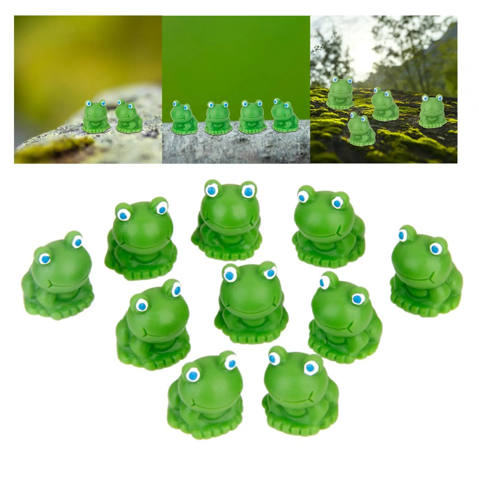 10 Resin Craft lovely Cute Miniature Dollhouse Bonsai Craft Garden Home Houses Landscape DIY Blue Eye Frog Decor