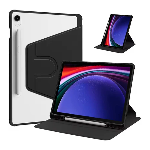 삼성 갤럭시 탭 S10 플러스용 슬림 펀다 태블릿 케이스 연필꽂이 커버, 삼성 SM-X820 SM-X826B 아크릴 백 쉘, 12.4 인치 