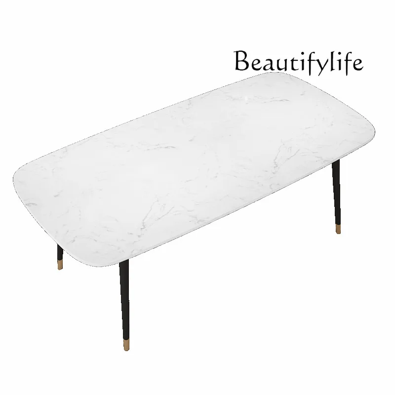 

Nordic restaurant marble dining table small apartment living room dining hotel apartment rectangular dining table