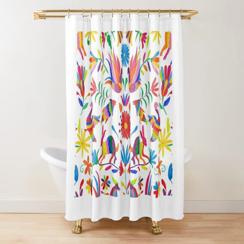 

Otomi folk mexican art Shower Curtain Bathtub Washable Waterproof Fabric Shower Shower For Bathroom Set Curtain