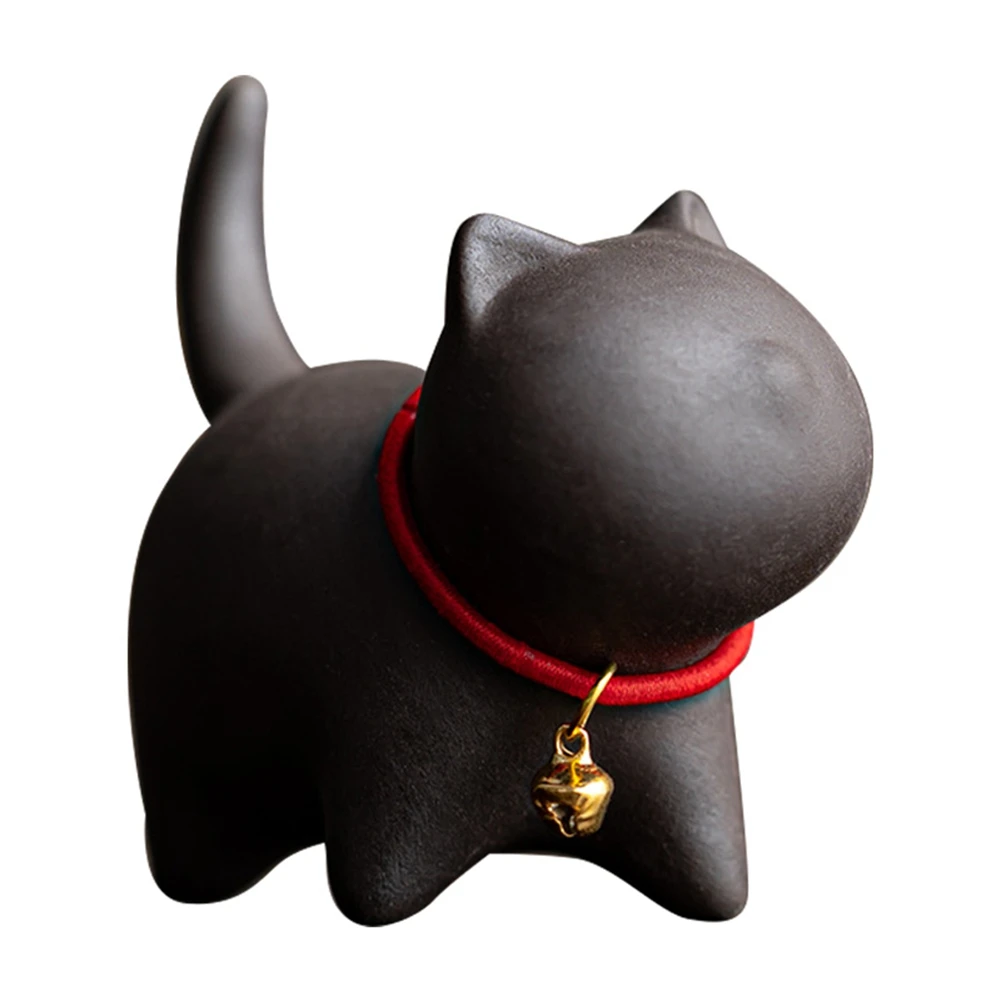 

PZHI-Black Cute Cat Teapets Decoration Tea Set Accessories For Home Decor Tea Art Decorations Kitten Teaware