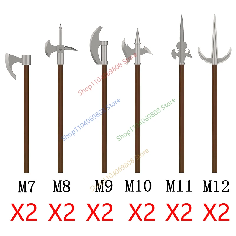 Mittelalterliche Bausteine Soldatenfiguren Charakterzubehör Klinge Schwert Scheide Umhang Speer Messer Cowboyhut Bausteine Spielzeug N16