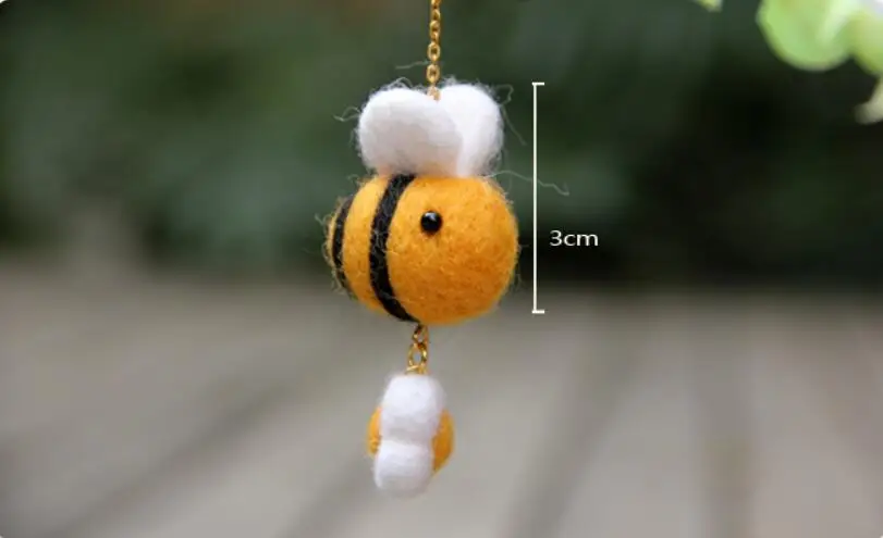 مجموعة أدوات تطريز تلبيد صوف الزهور والنحل، حبل الهاتف، تطريز يدويا الصنع مع أدوات بالإضافة إلى ذلك