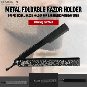 YENI Profesyonel Erkek Katlanır tıraş bıçağı Paslanmaz Çelik Berber Epilasyon Aracı Alüminyum emniyetli jilet Barbearia Bıçak Tutucu