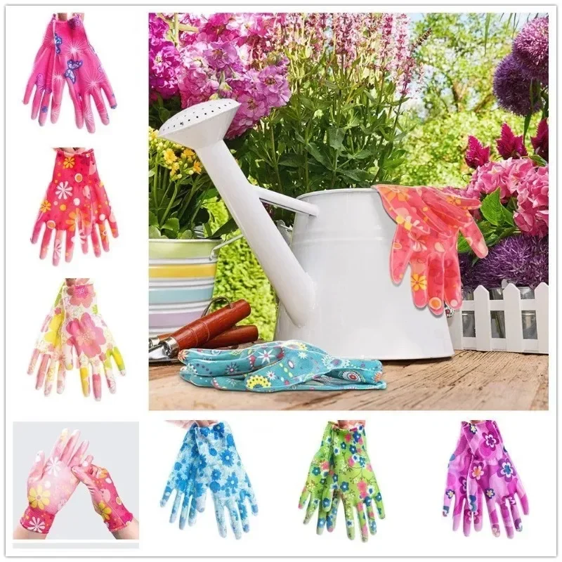 

Floral Garden Non - Slip Women Working Gloves For Planting Yard Cleaning And Household Labor Protection
