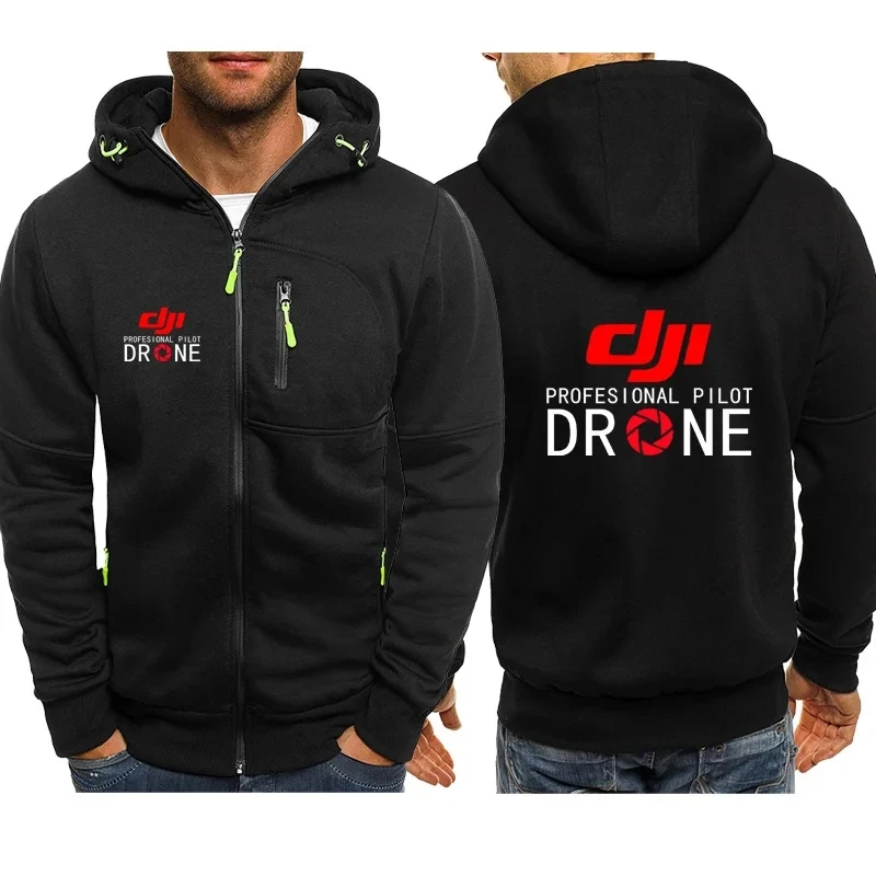 New Spring Autumn Mens Jacket DJI Drone Pilot Zipper Fashion Outwear High Quality Tops Harajuku Sportswear Casual Hoodies Sweats