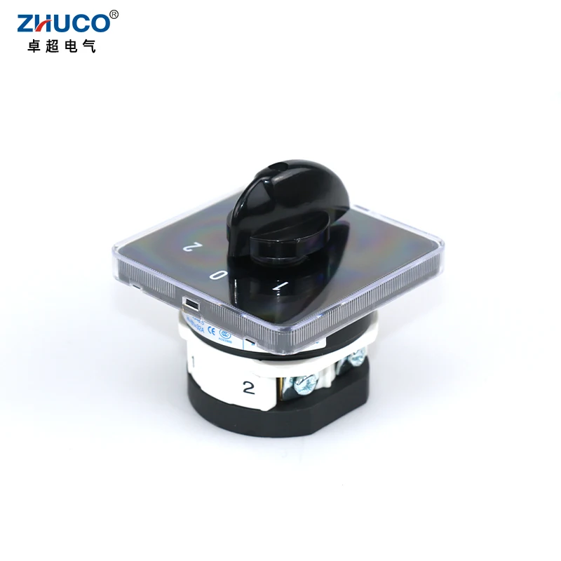 ZHUCO SZL9-32/1 32A Three Positon Four Screws One Pole Silver Contact Electric Selector Universal Rotary Changeover Cam Switch