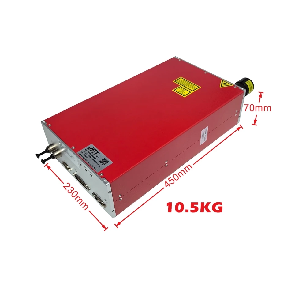 JPT M8 48V Pulse Fiber Laser Source YDFLP-100(200)-M8-S-R For Glass Cutting Drill Hole Mirror Frosted Effect Marking 100W 200W