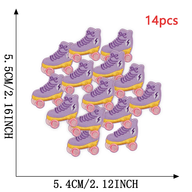 14 stücke Auge Blume Nette Brief Herz Regenbogen Lot Für Kleidung Eisen Auf Patches Gestickte Thermische Baby Kinder Nähen Groß stoff Parche – Detail 6