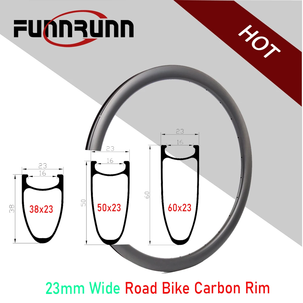 

Ultralight 700C Road Carbon Bike Clincher Rim Disc/V Brake 23mm Wide 38/50/60mm Depth UD 3K 12k Matte Glossy Bicycle Wheel16-36H