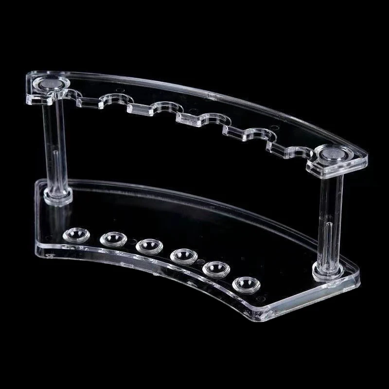 1pcs 6 Slots Clear Acrylic Pen Holder Display Stand Makeup Brush Holder Organizer Rack Eyebrow Stationery Storage Shelf