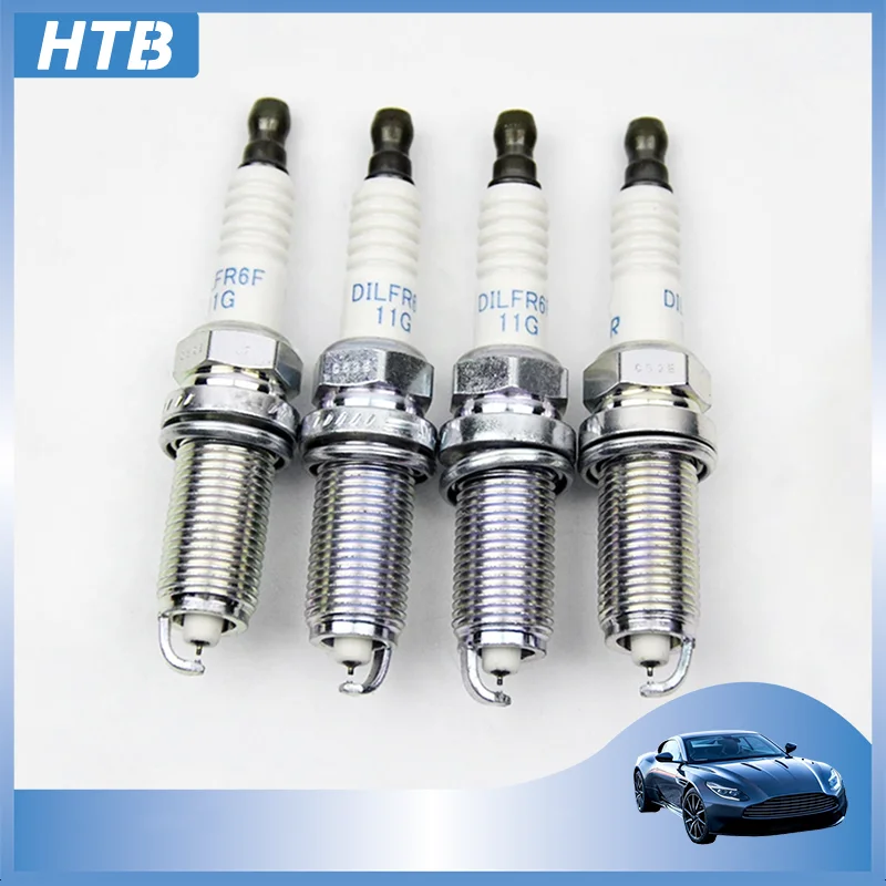 4pcs 12290-RBJ-003 Dual Iridium Spark Plug DILFR6F11G For Honda Insight Jazz Fit 1.3 2010 2011 Hybrid Civic IX 1.5 DILFR6F-11G