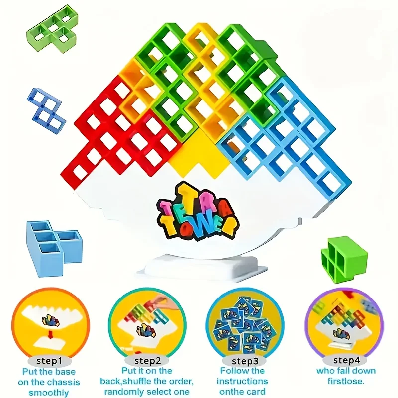 40 قطعة من لعبة هجوم التراص وكتل برج التوازن المربعة - لعبة التراص التعاونية التنافسية #6