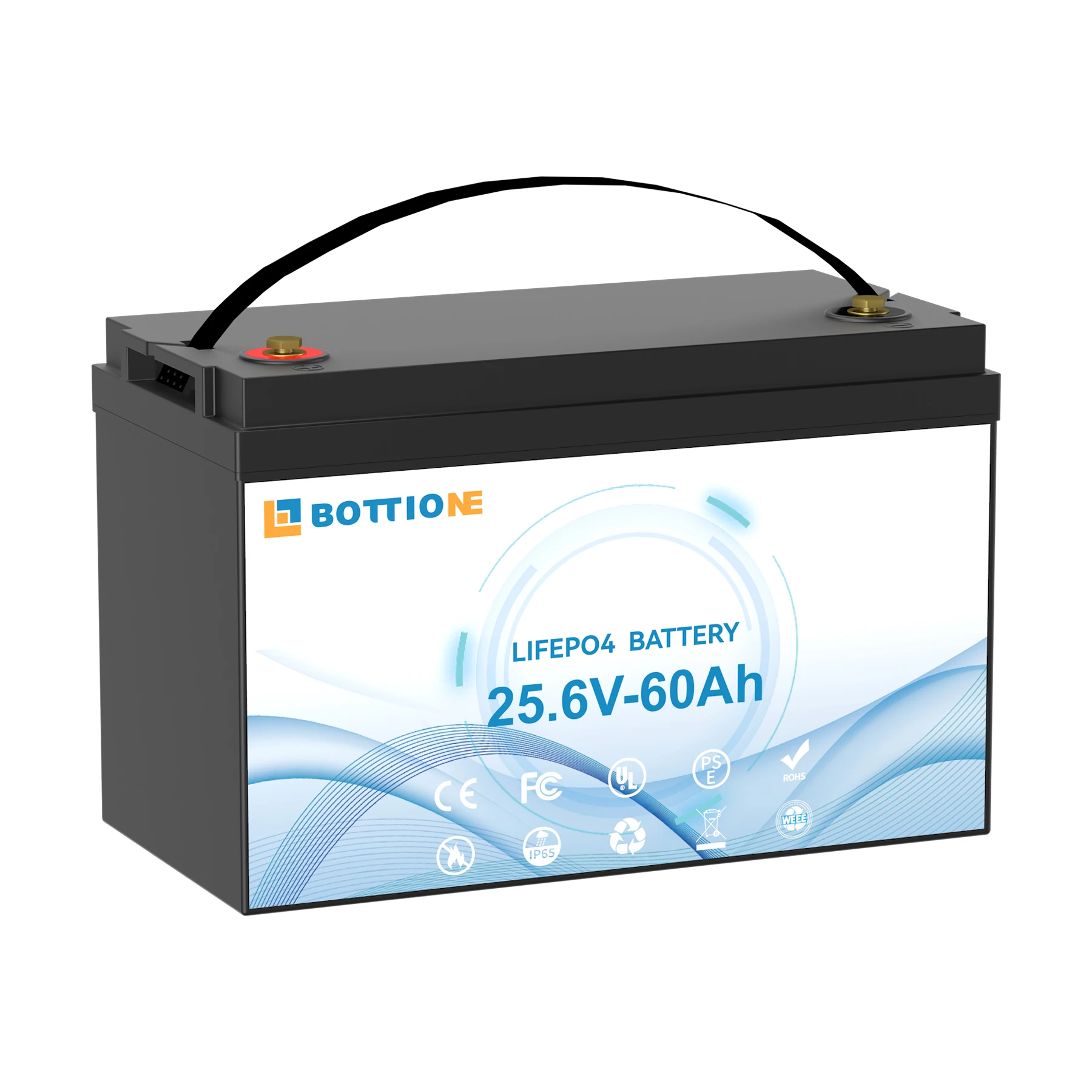 Imagem -03 - Bloco da Bateria do Bottione-lifepo4 Acessório Bms Bateria do Fosfato do Ferro do Lítio 25.6v 60ah 24v 60ah para o Barco Motor Cadeira de Rodas