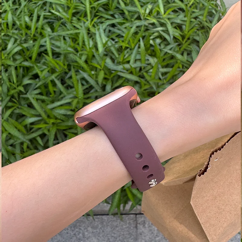 Fashion Double Pin Hourglass Silicone Watch Band For Apple Watch Series 11 10 9 8 7 6 5 SE Ultra Fits 49-38mm Women