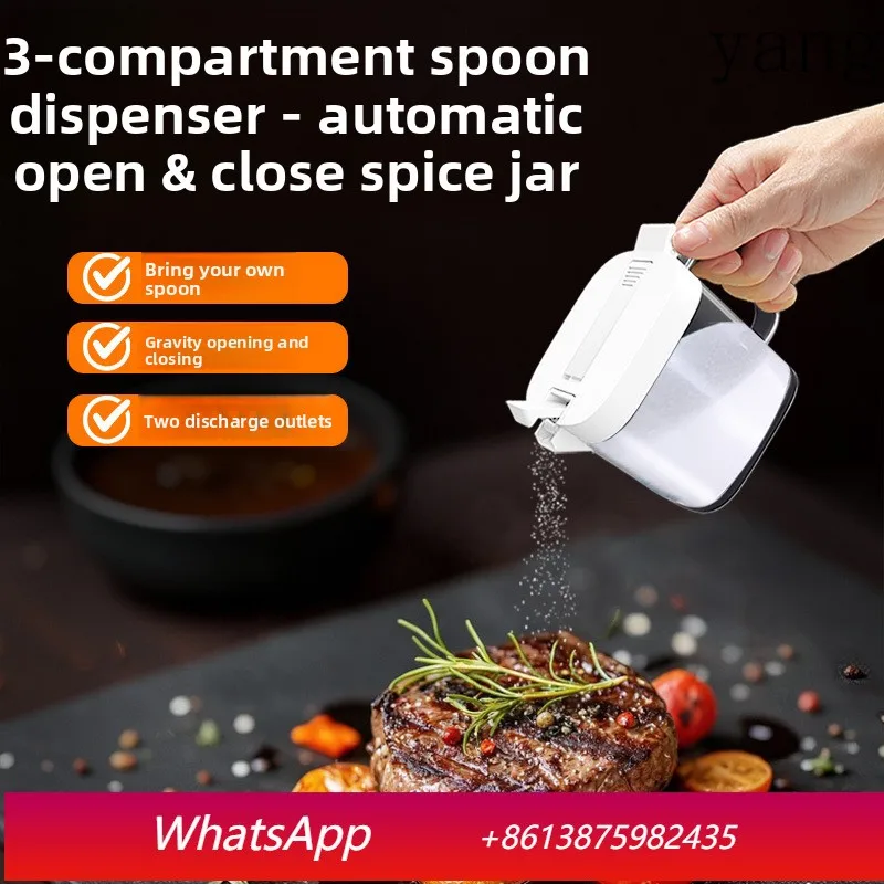 

Yjq 2pcs kitchen seasoning storage box sealed seasoning bottle can household opening and closing seasoning box with spoon