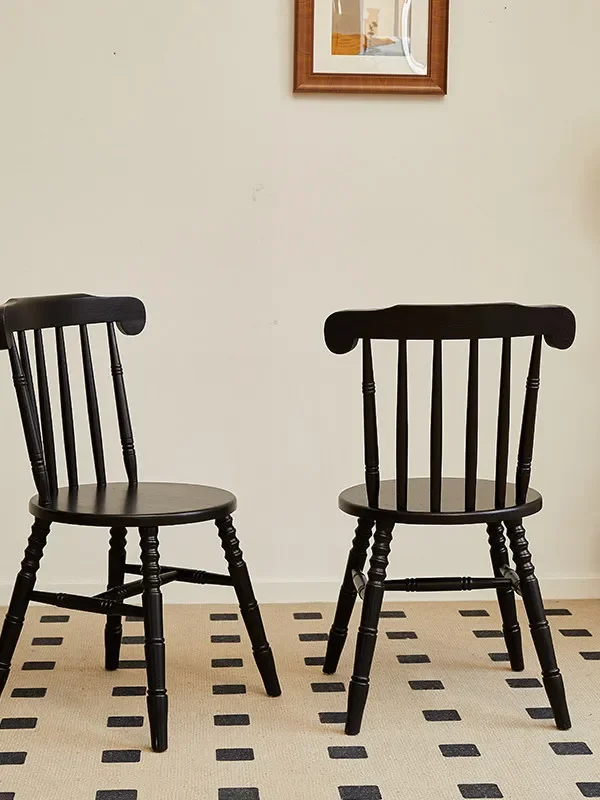 American dining chair solid wood chair retro Nordic home leisure simple hotel hotel milk tea shop restaurant chair