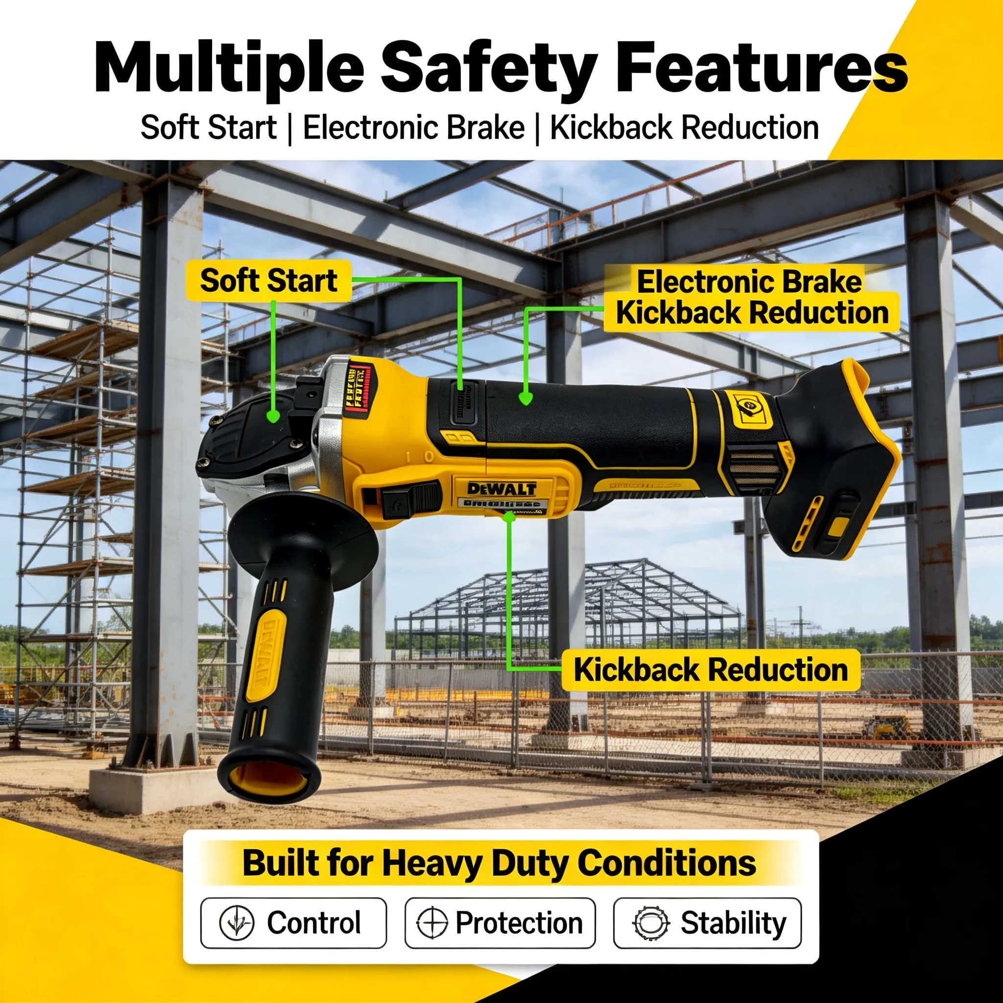 DEWALT DCG405 125 mm Düz Başlı - Brushless Angle Grinder Battery Powered incelemesi ve fiyatı