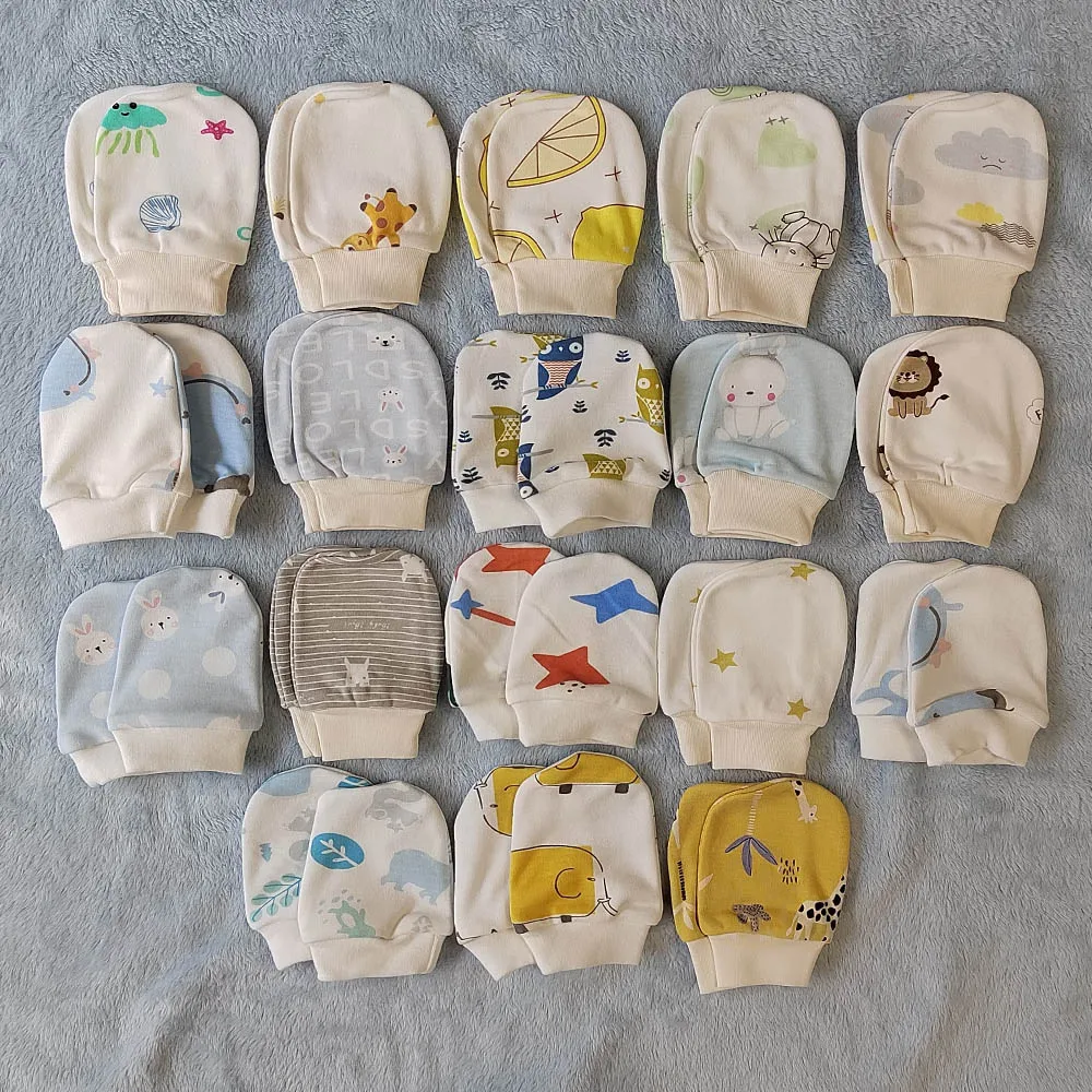 

Варежки для новорожденных 0-3 месяца, 100% хлопок, мягкие, дышащие, предотвращают царапины на лице, унисекс, для мальчиков и девочек, 5 пар