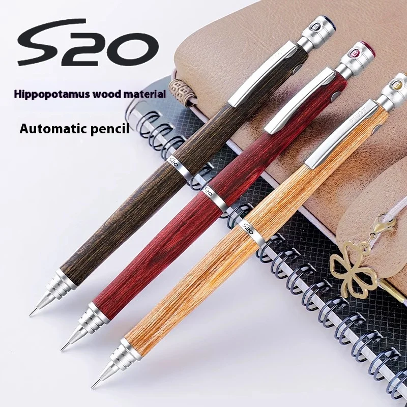 Ołówek mechaniczny Pilot S20 Luxury, drewniany, różne kolory, zero złamania grafitu, automatyczne podawanie, trwały grafit, metalowa końcówka, luksusowe artykuły piśmienne. — zdjęcie produktu 5