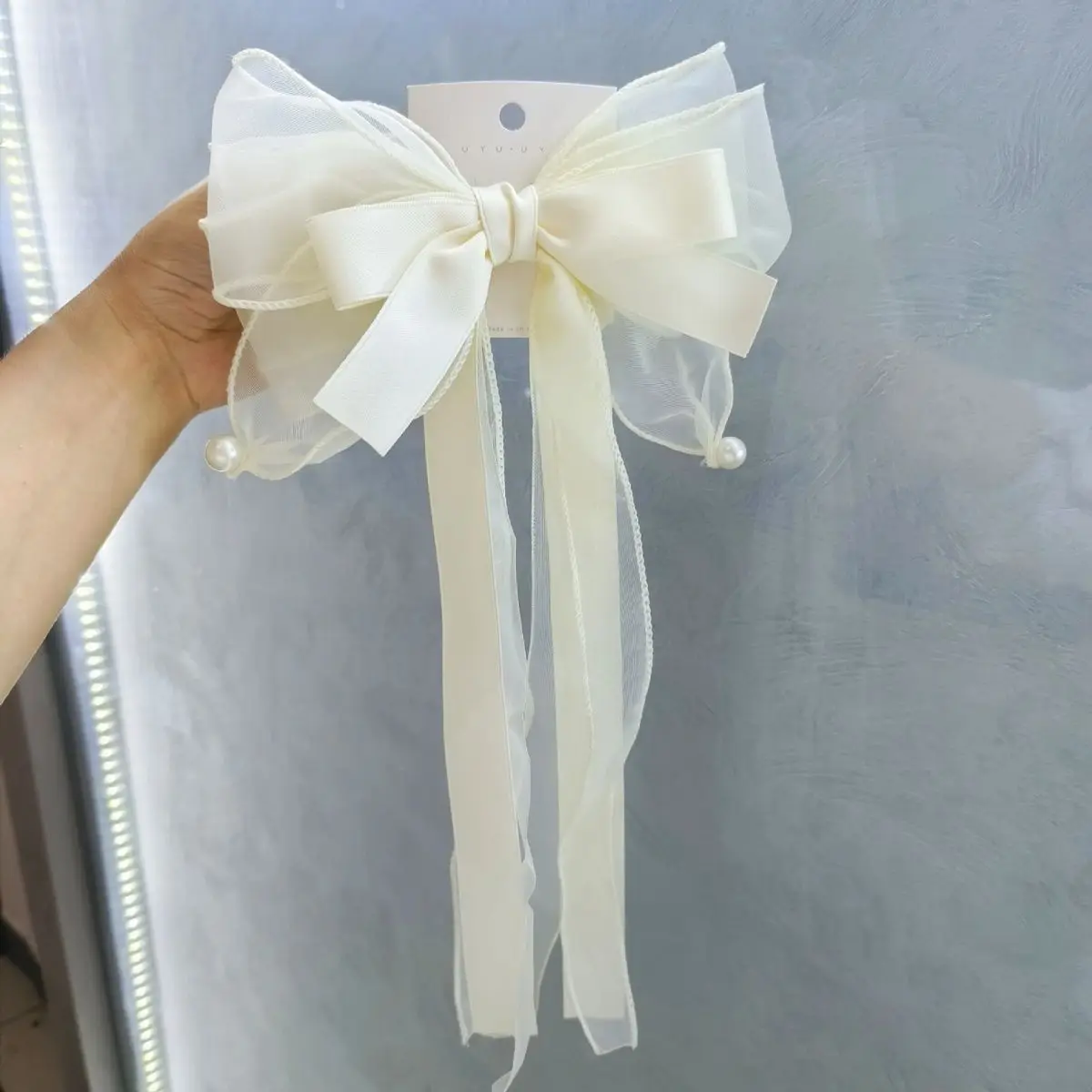 

Bow Oversized Hair Accessories Ribbon New Elegant Hair Clip Back Head Premium Spring Clip Headpiece Women Fashion