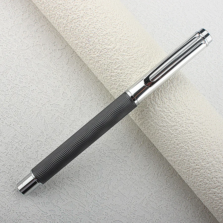 

Металлическая перьевая ручка с волнообразным узором серии Voyager, красивые волнистые узоры, перья F, для школы, офиса, каллиграфии.