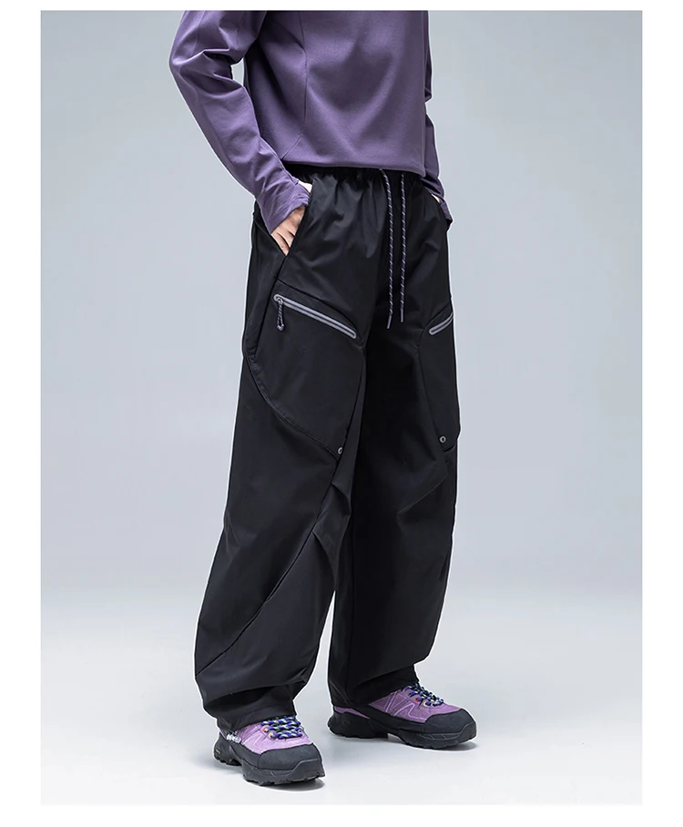 Unisex Wasserdichte Cargohose – Wandelbarer Straight/Jogger-Schnitt, 3D-Schnitt Reflektierende Reißverschlusstaschen, Urban & Leichte Outdoor-Bekleidung – Detail 10