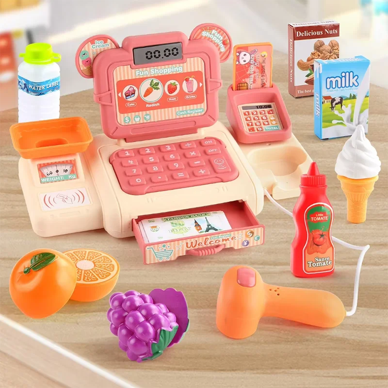 Children's Play Home Early Education Toys Cartoon Simulation Cash Register Lighting Music Puzzle Interactive Toys