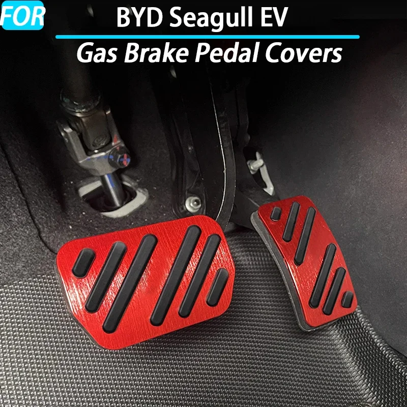 Car Gas Brake Pedal Covers Foot Rest Door Non-Slip Car Pedals for BYD Seagull Dolphin Mini EV Interior Accessories 2024