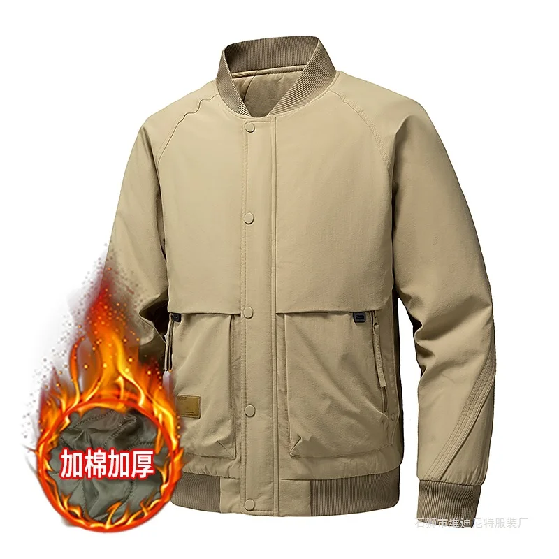 الرجال سميكة القطن وسادة مبطنة الوقوف طوق ملابس العمل الدافئة الخريف الشتاء معطف عادية العصرية الراقية فيبي #1